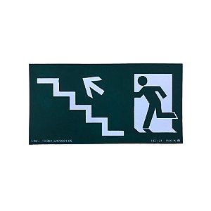 Placa PVC Fotoluminescente Sobe Escada À Esquerda