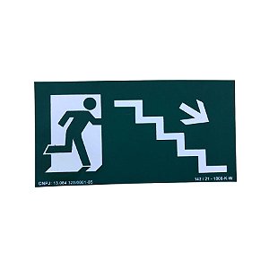 Placa PVC Fotoluminescente Desce Escada À Direita