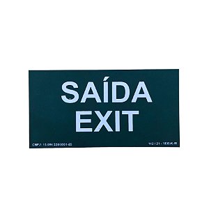 Placa PVC Fotoluminescente Saída Exit Emergência