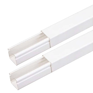 Kit 4mts Canaleta Cabos Fios Fita Dupla Face Branco