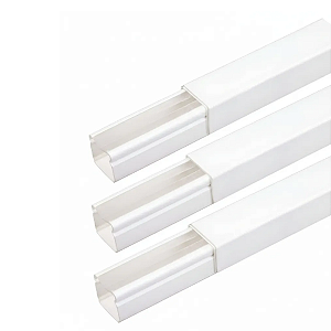 Kit 6mts Canaleta Cabos Fios Fita Dupla Face Branco