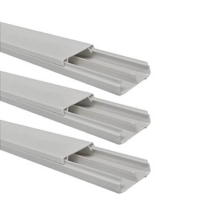 Kit 6mts Canaleta 2 Divisórias Cabos Fios Fita Dupla Face