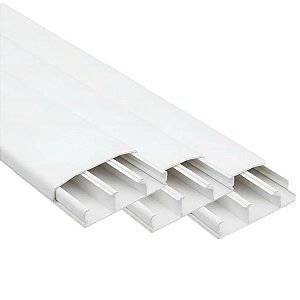 Kit 6mts Canaleta 3 Divisórias Cabos Fios Fita Dupla Face