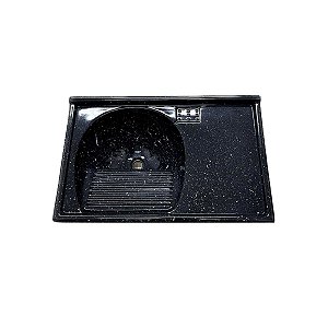 Tanque Sintético Bancada Balcão Lavanderia 79cm Preto Rorato