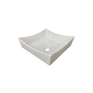 Cuba Quadrada Lavabo Banheiro Apoio Branca Ravena 34cm Japi