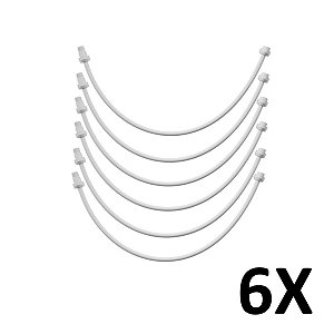 Kit 6 Engate Flexível 1/2 X 100cm Água Fria Pvc Branco Astra