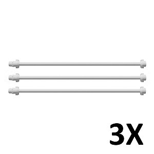 Kit 3 Engate Flexível 1/2 X 150cm Água Fria Pvc Branco Astra