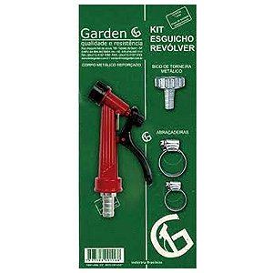 Kit P/ Mangueira Esguicho Revólver Luxo 1/2" C/ Bico Garden