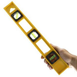 Nível Plástico 40cm 16" C/ 3 Bolhas Régua Prumo Barcelona