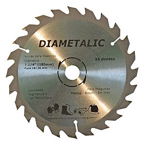 Disco Serra Para Madeira 180mm 7.1/4'' 24 Dentes Diametalic