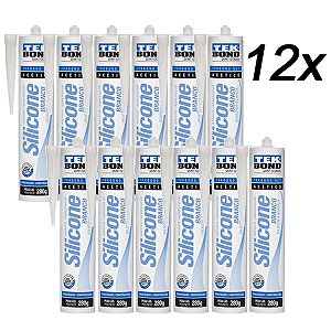 Kit 12 Silicone Adesivo Acético Multiuso Branco 280g Tekbond