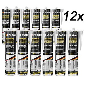Kit 12 Adesivo Selante PU40 Multiuso Branco 360g/212ml W-MAX