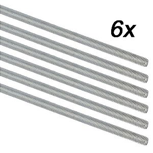 Kit 6 Barra Roscada BSW Aço 5/32'' x 1 Metro