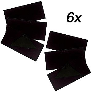 Kit 6 Vidro Retangular Escuro P/ Máscara Solda Nº12 Brasfort