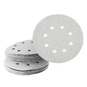 Kit 20 Disco Lixa Pluma Orbital 125mm 5'' 8 Furos Grão 100