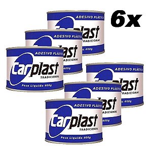 Kit 6 Massa Plástica Cinza Adesivo 400g C/ Catalisador