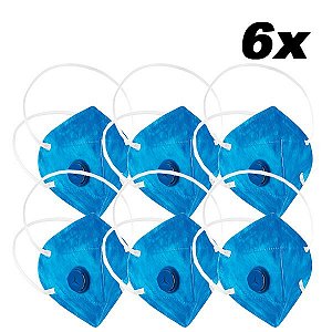 Kit 6 Máscara Respiratória Descartável PFF2 C/ Válvula