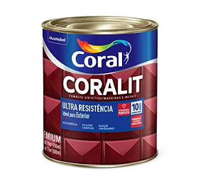 Tinta Esmalte Sintético Premium Para Madeiras E Metais Acabamento Brilhante Cor Amarelo 3,6 Litros Coralit Coral