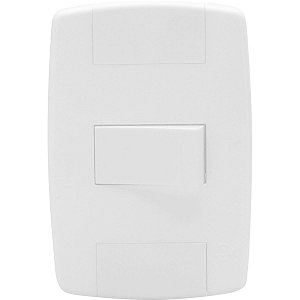 Interruptor Simples Branco 10A 250V Placa Espelho 4x2 Ilumi