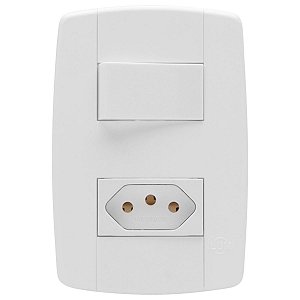 Conjunto Interruptor Simples + Tomada 20A 250V 4x2 Branca