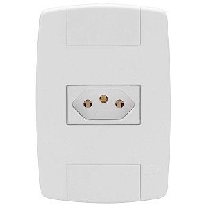 Tomada Elétrica Branca 2P+T 20A 250V Placa Espelho 4x2 Ilumi