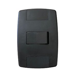 Interruptor Simples Preto 10A 250V Placa Espelho 4x2 Ilumi