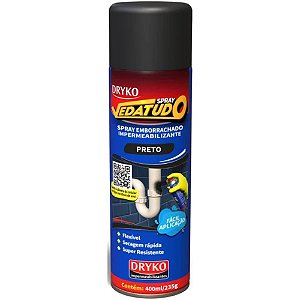 Spray Impermeabilizante Manta Borracha Líquida Preto 400ml