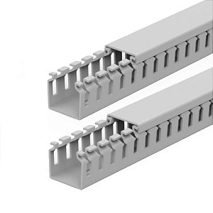 Kit 2 Canaleta Aberta Painel Elétrico Branca 20x20x2000mm