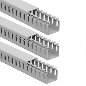 Kit 3 Canaleta Aberta Painel Elétrico Branca 30x30x2000mm