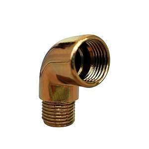 Joelho Cotovelo Curva Metal Dourado Macho X Fêmea 1/2 X 90°
