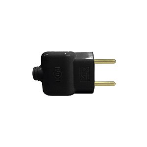 Plug Tomada Pino Macho Prensa Cabo Fio 2P Preto 20A 250V