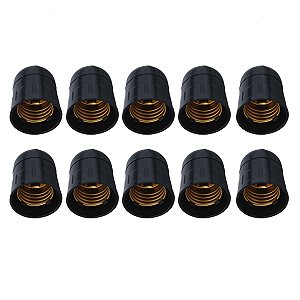 Kit 10 Soquete Bocal Suporte Porta Lâmpada E27 2A 250V Preto