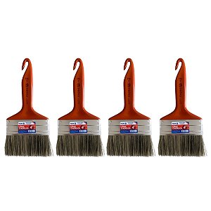 Kit 4 Trincha Pincel P/ Pintura Látex Acrílica 4'' Tigre