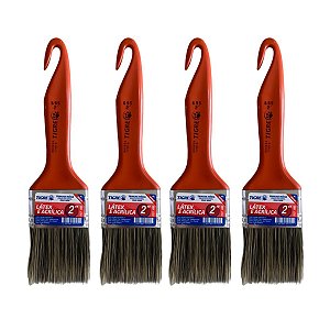 Kit 4 Trincha Pincel P/ Pintura Látex Acrílica 2'' Tigre