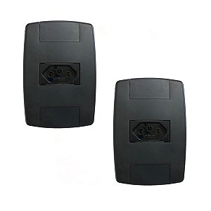 Kit 2 Tomada Elétrica Preta 2P+T 20A 250V Placa 4x2 Ilumi