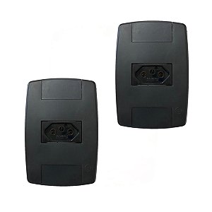 Kit 2 Tomada Elétrica Preta 2P+T 10A 250V Placa 4x2 Ilumi