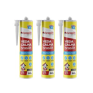 Kit 3 Veda Calha Rufos Telha Solda Fria Cinza 360g Brasilit