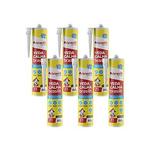 Kit 6 Veda Calha Rufos Telha Solda Fria Cinza 360g Brasilit