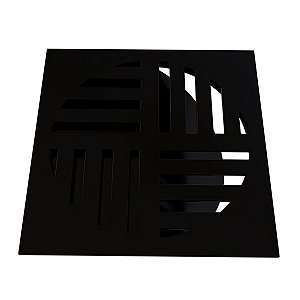 Ralo Grelha Quadrada Com Fecho Automático Preto 10cm Estrela