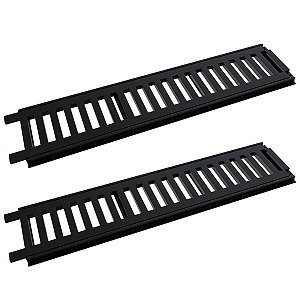 Kit 2 Ralo Linear Grelha C/ Porta Grelha Preto 15x100cm