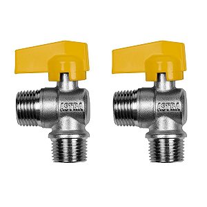 Kit 2 Registro Válvula Esférica 90° RM X RM 1/2'' Pex Gás