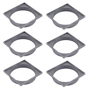 Kit 6 Porta Grelha Ralo Quadrado Caxilho Cinza 150mm Tigre