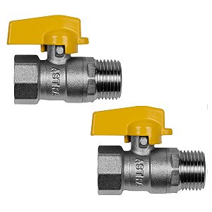 Kit 2 Registro Válvula Esférica Reta RM X RF 1/2'' Pex Gás