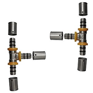 Kit 2 Te Tee Gás Encanado 16-16 16mm Tubo Pex Multicamadas