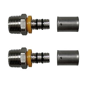 Kit 2 Conexão Fixa p/ Gás RM 1/2'' 16mm Pex Multicamadas