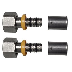Kit 2 Conexão Rosca Móvel 1/2'' p/ Gás 16mm Pex Multicamadas