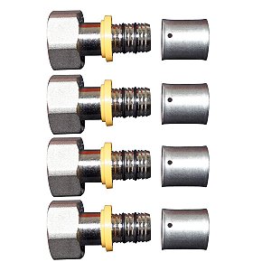 Kit 4 Conexão Fixa Fêmea 1/2'' p/ Gás 16mm Pex Multicamadas