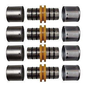 Kit 4 Conexão União de Tubos p/ Gás 16mm Pex Multicamadas
