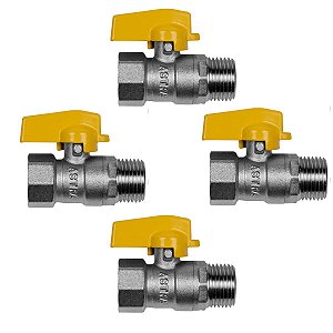 Kit 4 Registro Válvula Esférica Reta RM X RF 1/2'' Pex Gás
