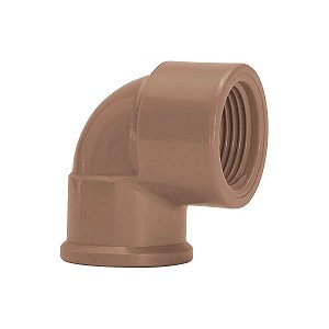 Joelho Cotovelo 90º PVC Soldável Rosca 25mmx1/2'' Marrom